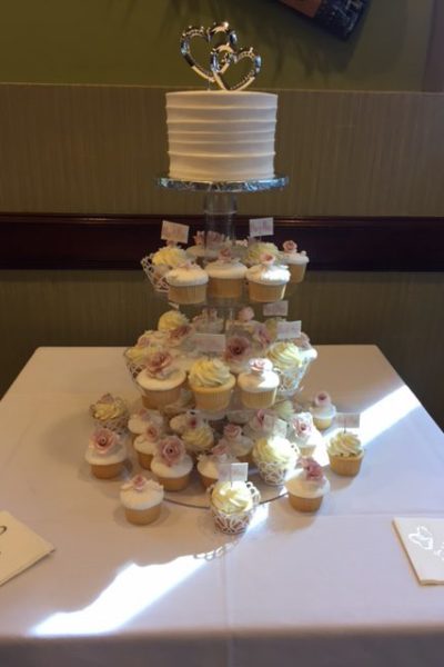 White Pearl Cupcake Tower